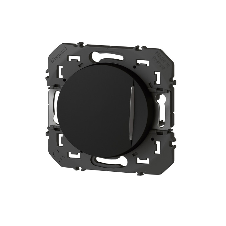 Poussoir Simple Avec Voyant Lumineux Dooxie 6A 250V~ - Noir
