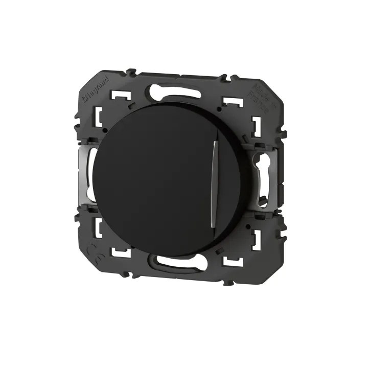 Poussoir Simple Avec Voyant Lumineux Dooxie 6A 250V~ - Noir