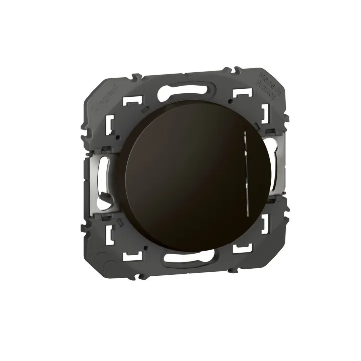 Poussoir Simple Avec Voyant Lumineux Dooxie 6A 250V~ - Noir