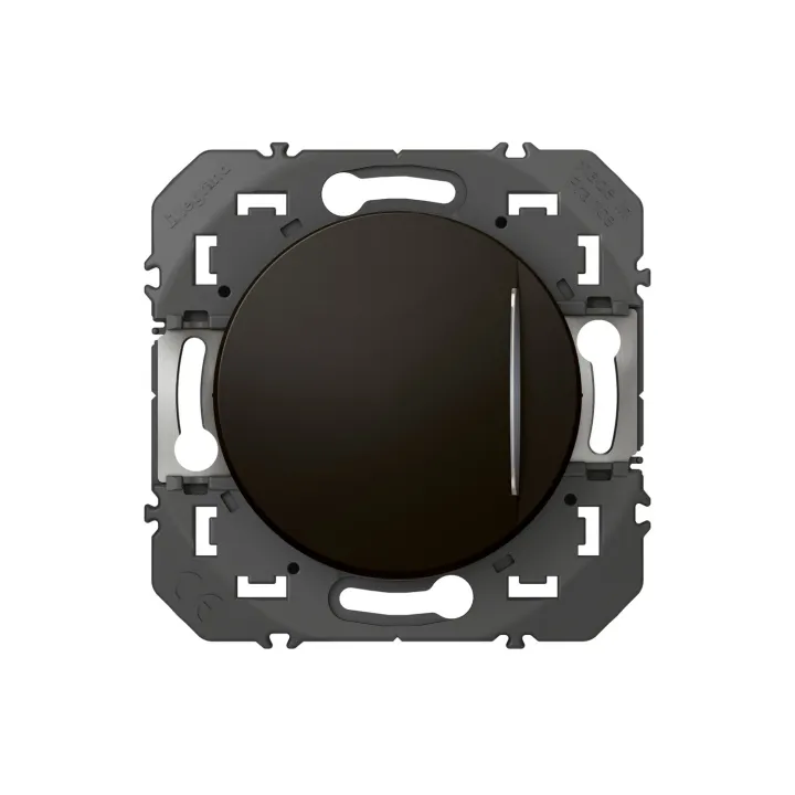 Poussoir Simple Avec Voyant Lumineux Dooxie 6A 250V~ - Noir