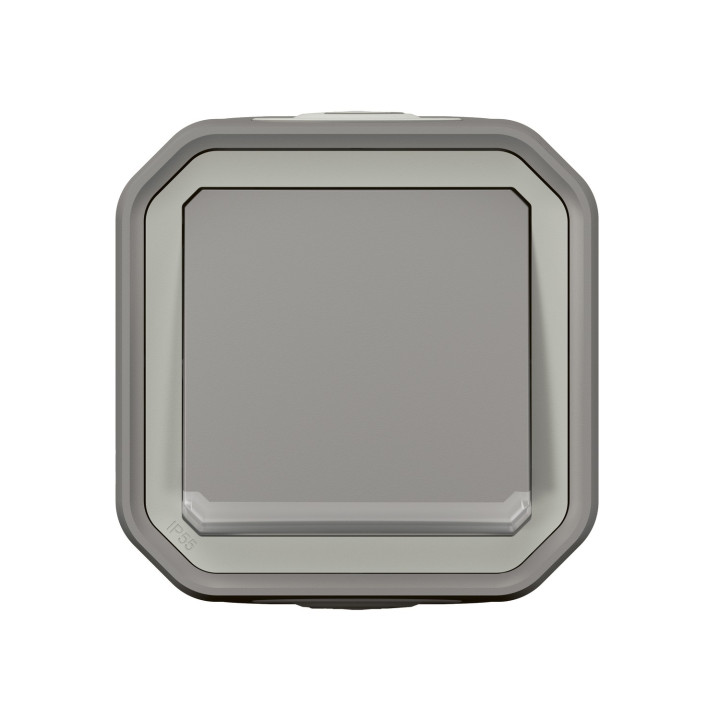 Poussoir No Lumineux Plexo Complet Saillie - Gris