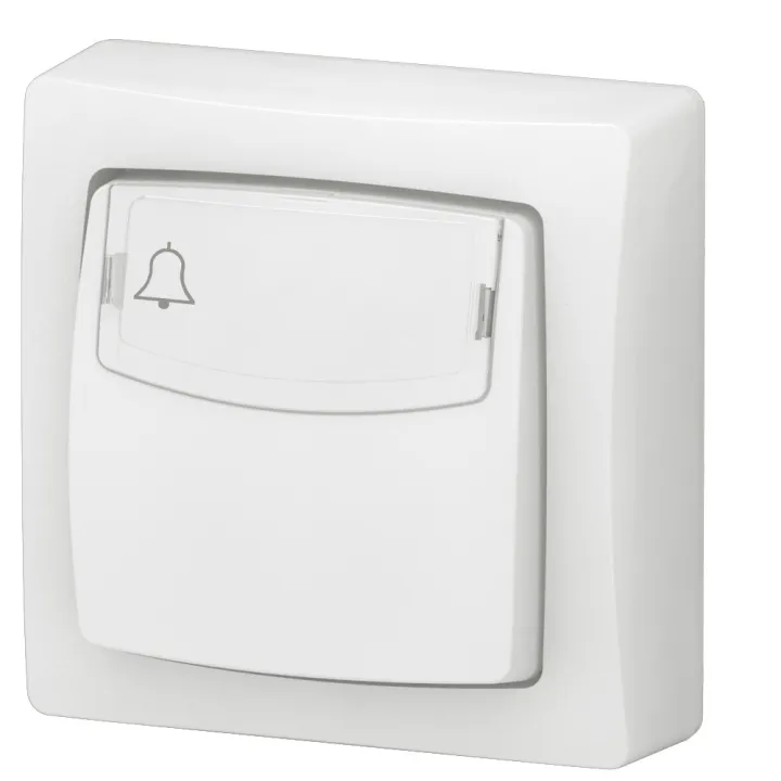 Poussoir Porte-Étiquette Appareillage Saillie Complet Blanc