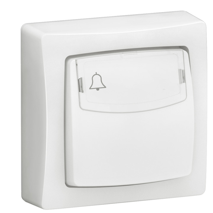 Poussoir Porte-Étiquette Appareillage Saillie Complet Blanc