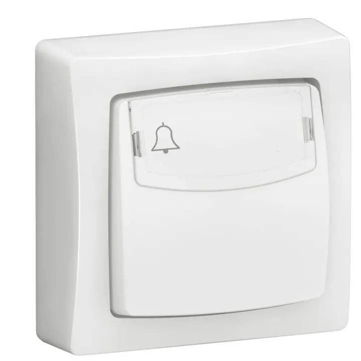 Poussoir Porte-Étiquette Appareillage Saillie Complet Blanc