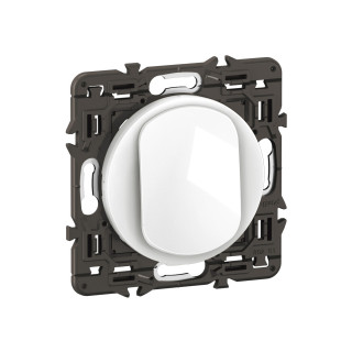 Poussoir inverseur Céliane contact NO+NF 6A - prémonté Blanc