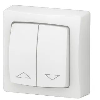Double Interrupteur Pour Volets Roulants Appareillage Saillie Complet - Blanc
