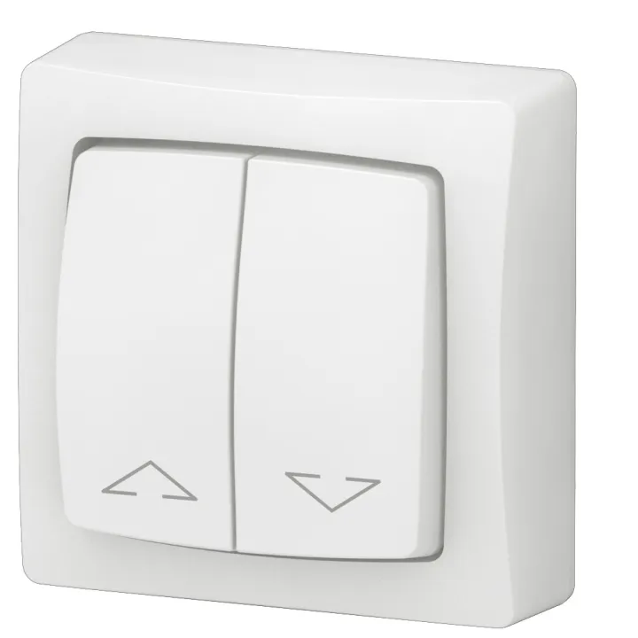 Double Interrupteur Pour Volets Roulants Appareillage Saillie Complet - Blanc