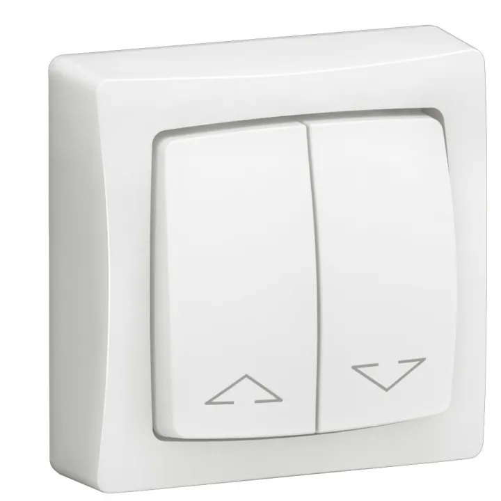 Double Interrupteur Pour Volets Roulants Appareillage Saillie Complet - Blanc