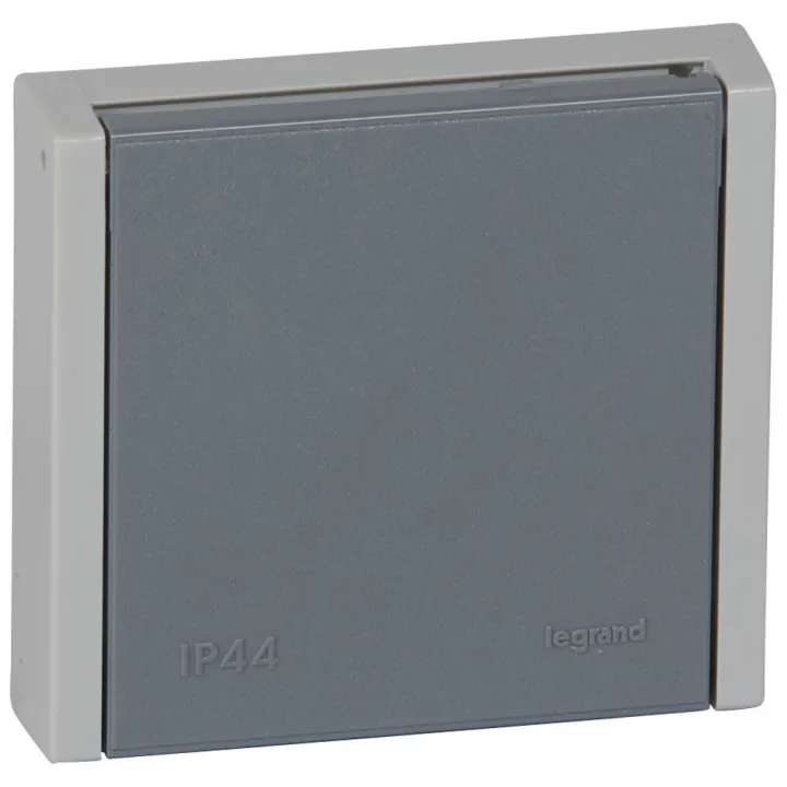 Prise 3P+N+T 20A À Fixer Sur Boîte Ø67Mm Plexo Complet Ip44 Encastré - Gris