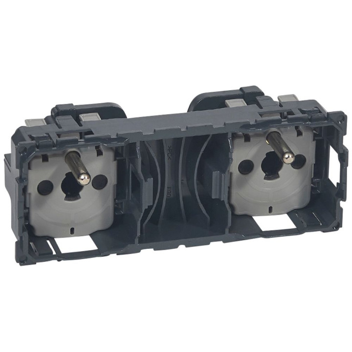 Prise De Courant Double 2P+T Précâblée Standard Français Céliane