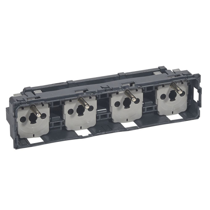 Prise De Courant Quadruple 2P+T Compacte Précâblée Standard Français Céliane