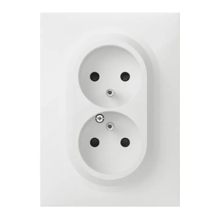 Double Prise 2P+T Compacte Monobloc Easyréno Dooxie 16A Avec Plaque