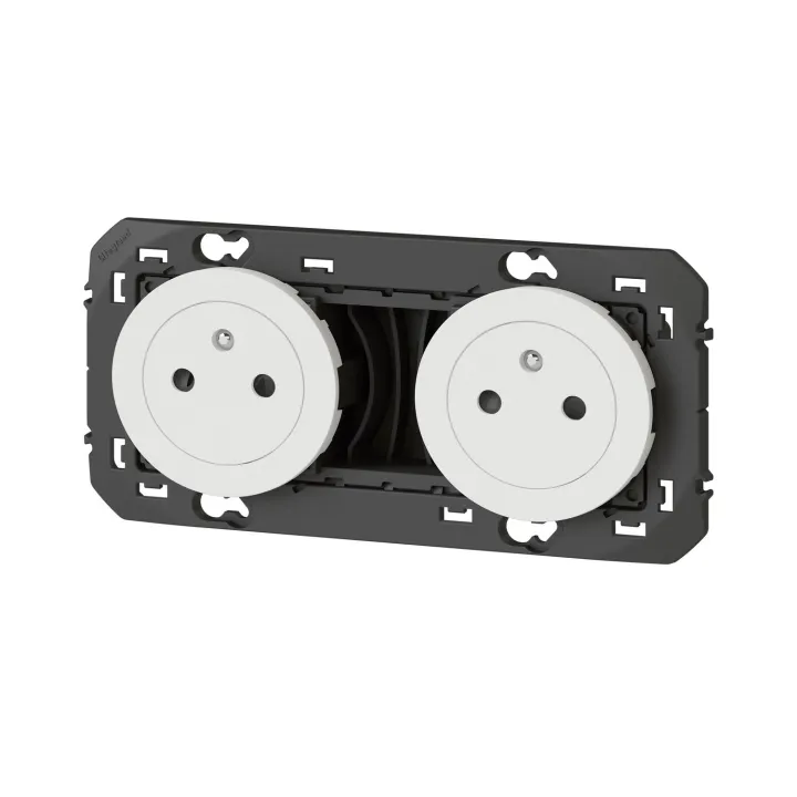 Double Prise De Courant 2P+T Surface Dooxie 16A Précâblées Finition Blanc