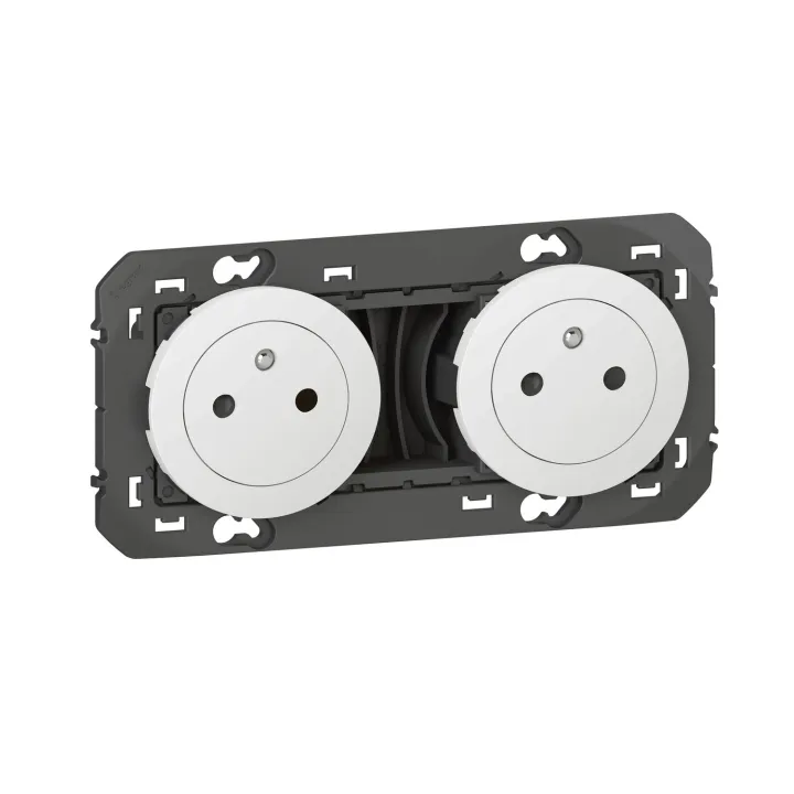 Double Prise De Courant 2P+T Surface Dooxie 16A Précâblées Finition Blanc