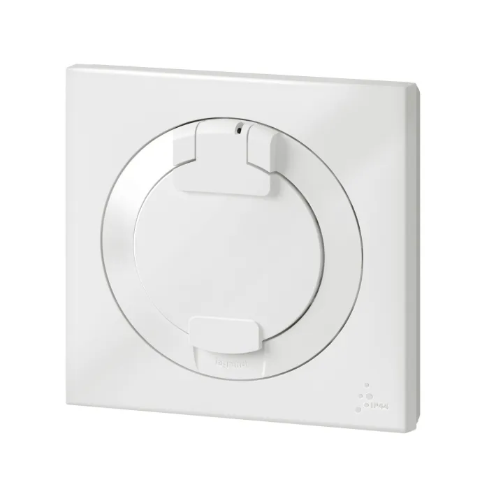 Prise De Courant 2P+T À Puits Dooxie 16A Ip44 Livrée Avec Plaque Carrée Blanche