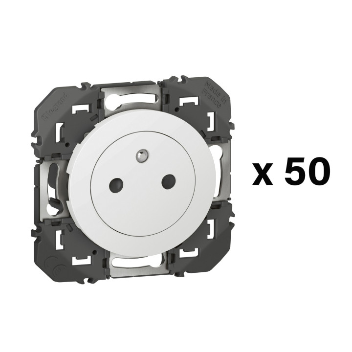 Lot De 50 Prises De Courant 2P+T Surface Dooxie 16A Finition Blanc
