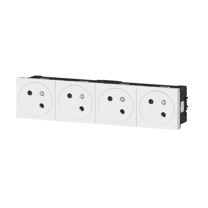 Prise 4X2P+T Surface Mosaic Link À Raccordement Latéral 8 Modules - Blanc