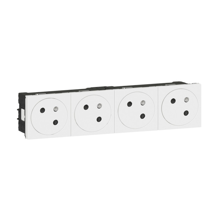 Prise 4X2P+T Surface Mosaic Link À Raccordement Latéral 8 Modules - Blanc