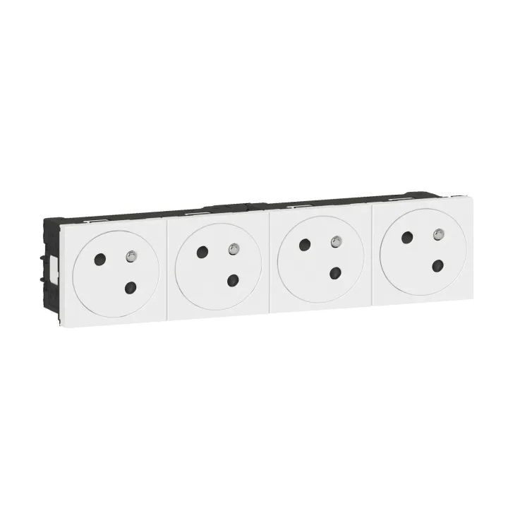 Prise 4X2P+T Surface Mosaic Link À Raccordement Latéral 8 Modules - Blanc