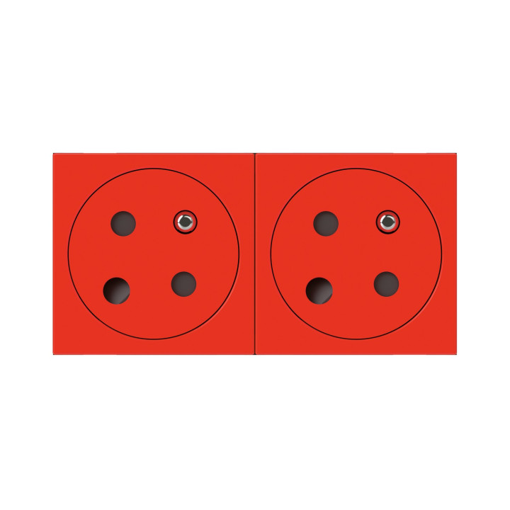 Prise 2x2P+T détrompage Surface Mosaic Link à raccordement latéral 4 modules