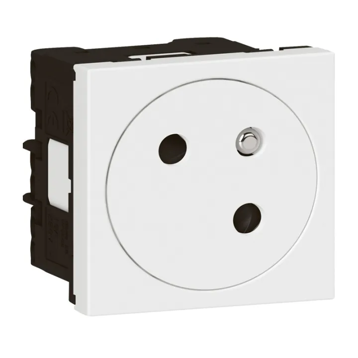 Prise De Courant 2P+T Surface Mosaic Link Raccordement Latéral 2 Modules - Blanc