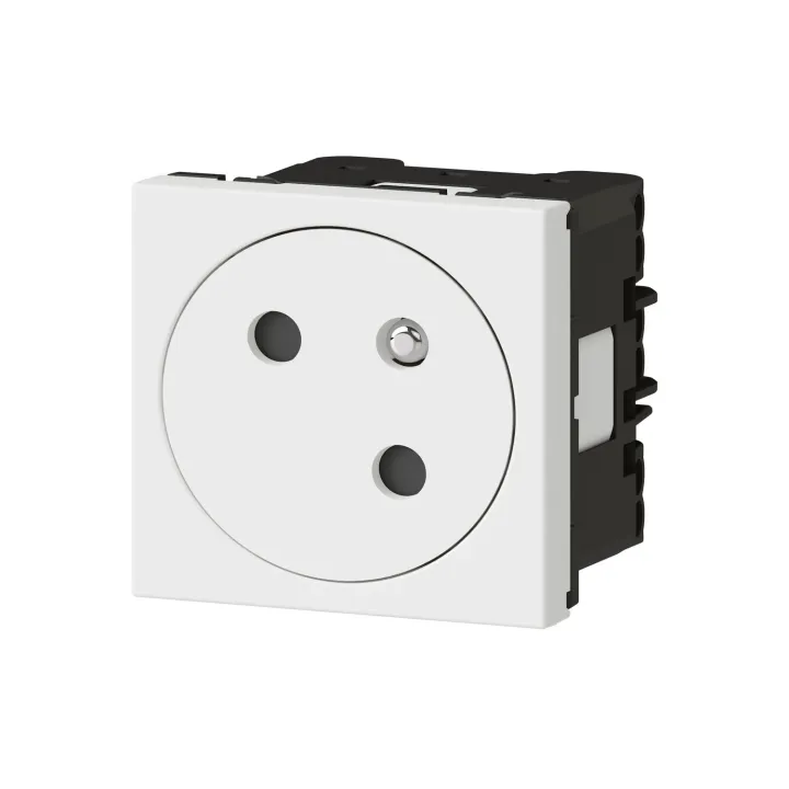 Prise De Courant 2P+T Surface Mosaic Link Raccordement Latéral 2 Modules - Blanc