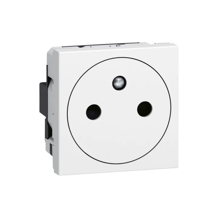 Prise 2P+T Surface Mosaic 2 Modules Avec Connexion Bornes Automatiques - Blanc