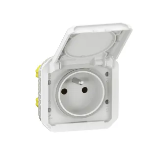 Prise De Courant 2P+T Plexo Composable Blanc