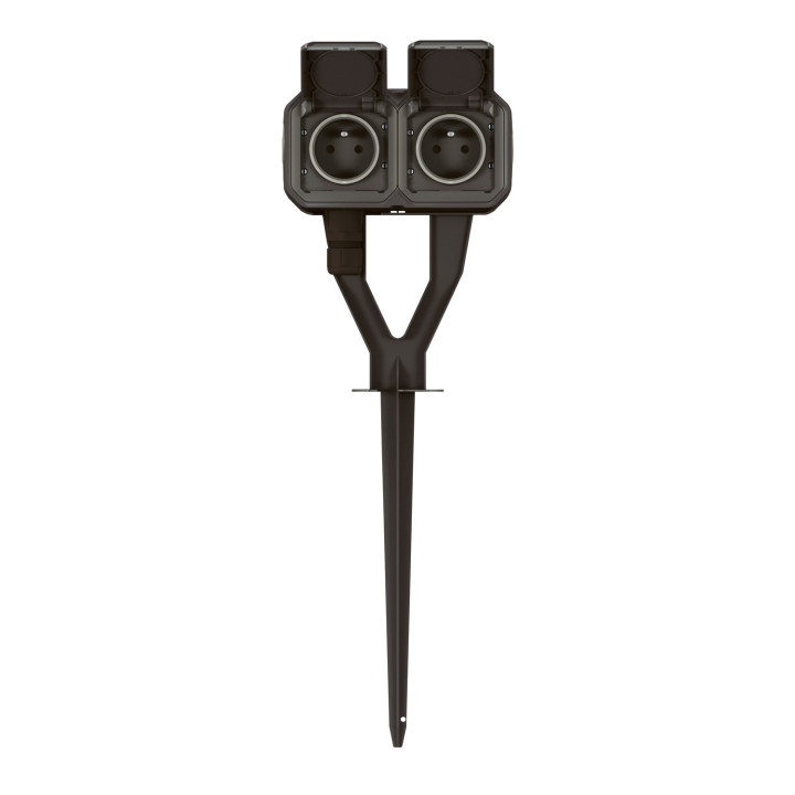 Piquet De Jardin Plexo Avec 2 Prises Précâblées Anthracite