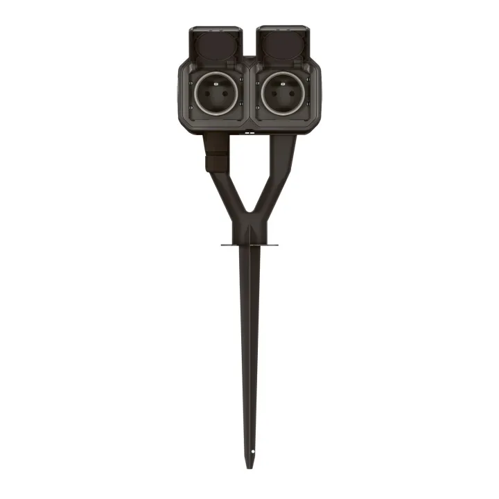 Piquet De Jardin Plexo Avec 2 Prises Précâblées Anthracite