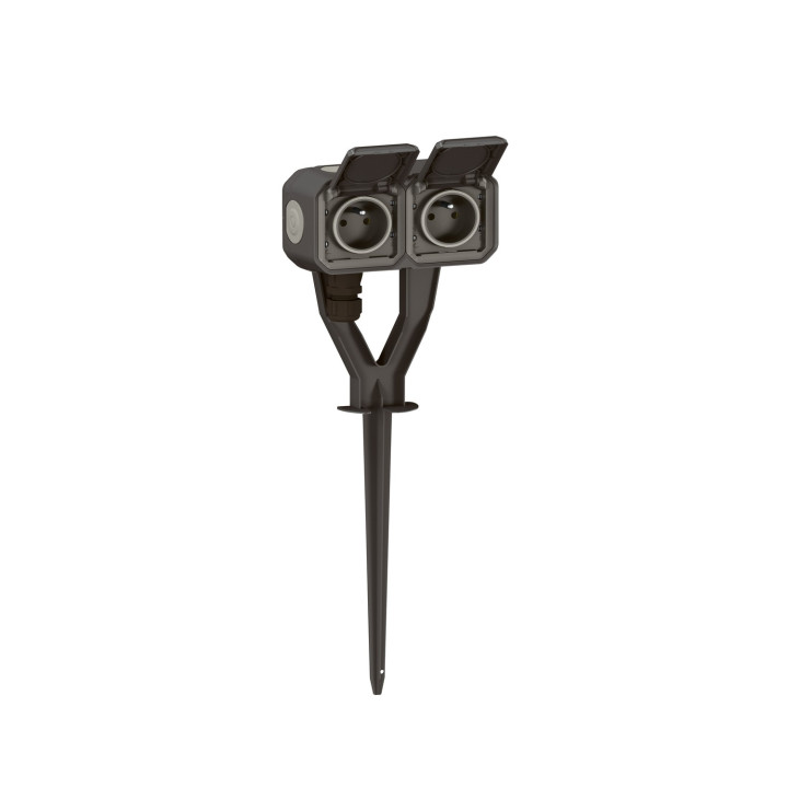 Piquet De Jardin Plexo Avec 2 Prises Précâblées Anthracite