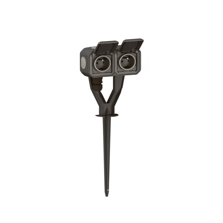 Piquet De Jardin Plexo Avec 2 Prises Précâblées Anthracite