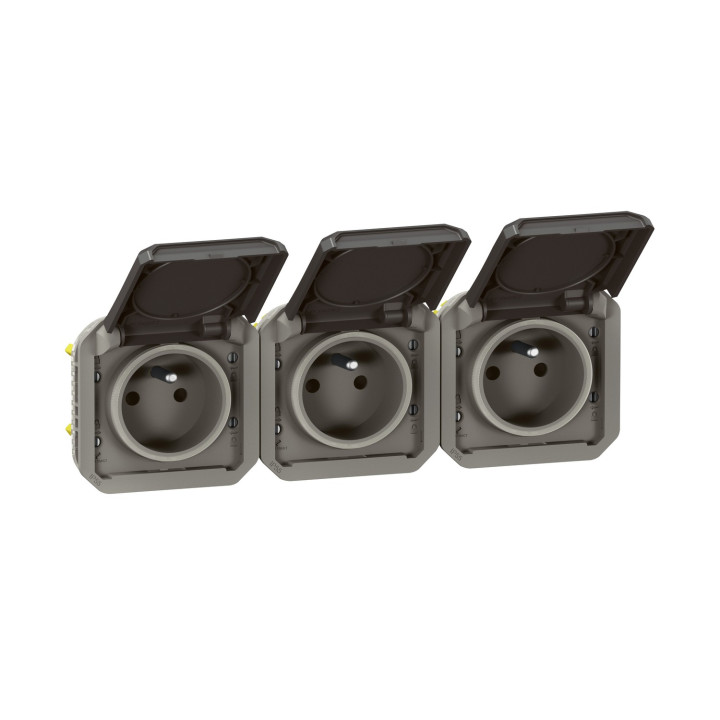 Prise De Courant 3X2P+T Horizontale Plexo Composable Anthracite