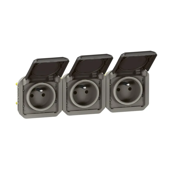 Prise De Courant 3X2P+T Horizontale Plexo Composable Anthracite