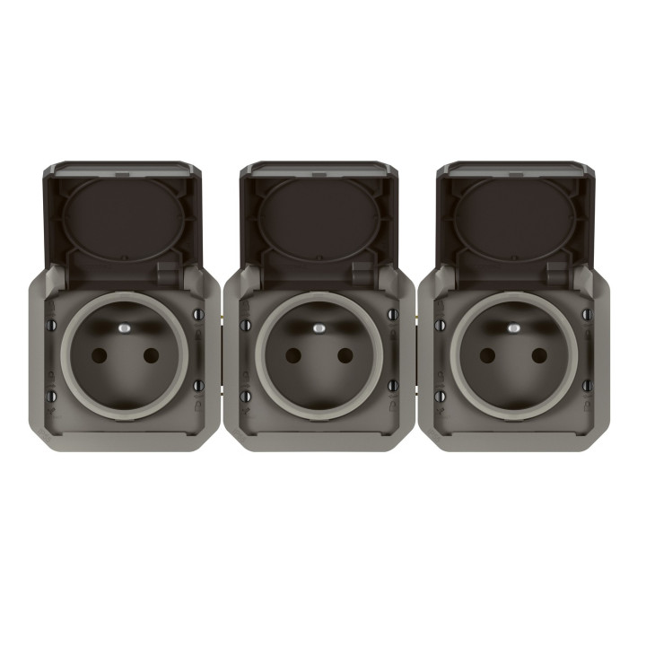 Prise De Courant 3X2P+T Horizontale Plexo Composable Anthracite