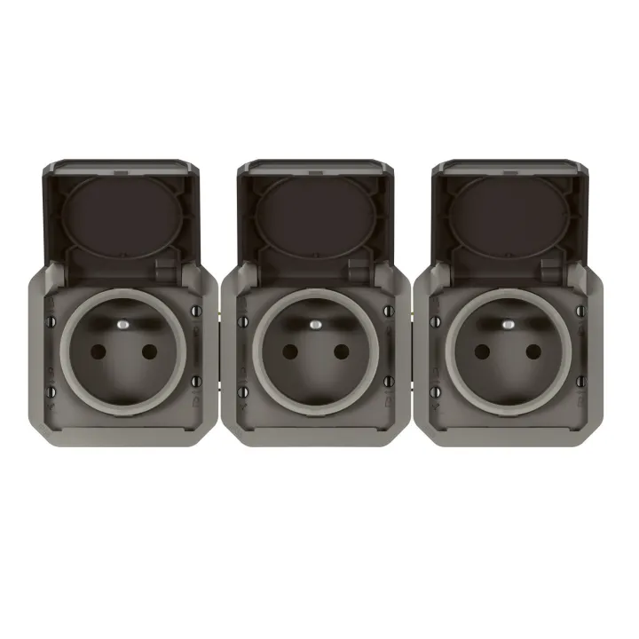 Prise De Courant 3X2P+T Horizontale Plexo Composable Anthracite