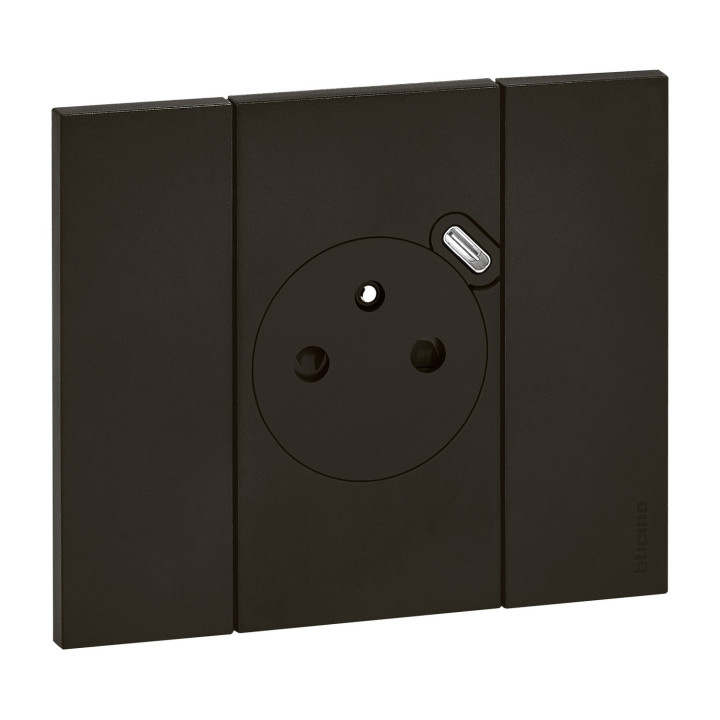 Prise de courant Surface avec prise USB Type-C Living Now 2 modules - noir