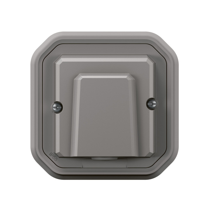 Sortie De Câble 16A Plexo Complet Encastré Gris
