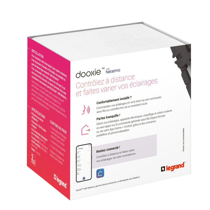 Interrupteur Avec Neutre Connecté Dooxie With Netatmo Sans Plaque Blanc