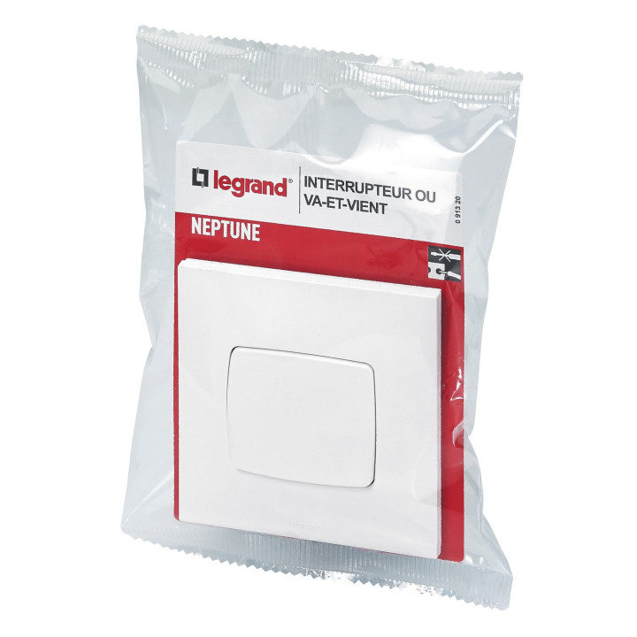 Interrupteur Ou Va-Et-Vient Neptune 10A - Blanc