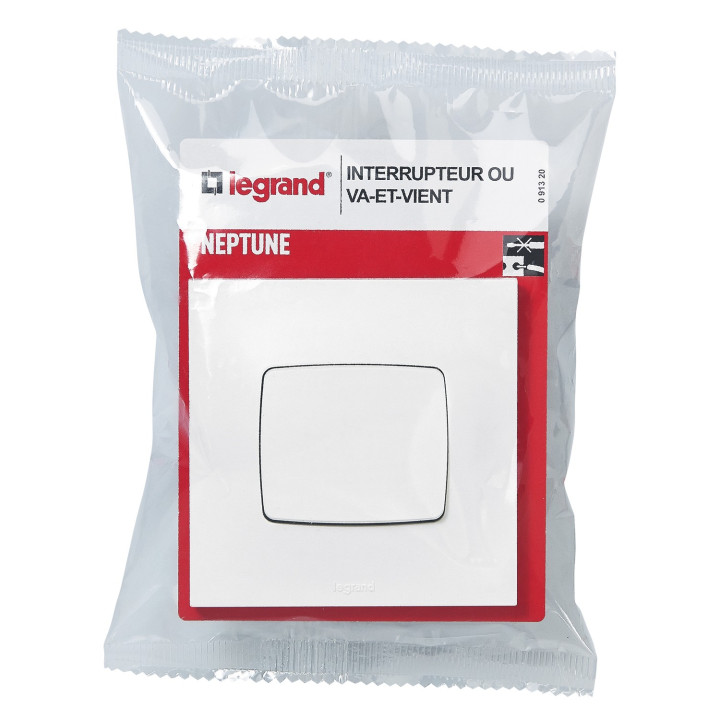 Interrupteur Ou Va-Et-Vient Neptune 10A - Blanc