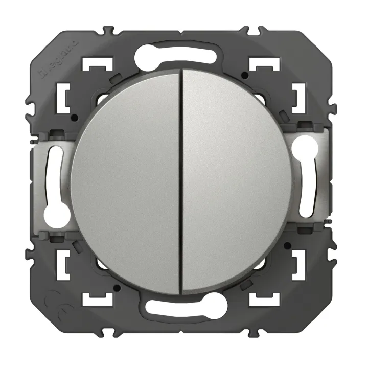 Double Interrupteur Ou Va-Et-Vient Dooxie 10Ax 250V~ Finition Alu