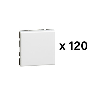 Lot de 120 interrupteurs ou va-et-vient 10AX Mosaic Easy-Led 2 modules - blanc