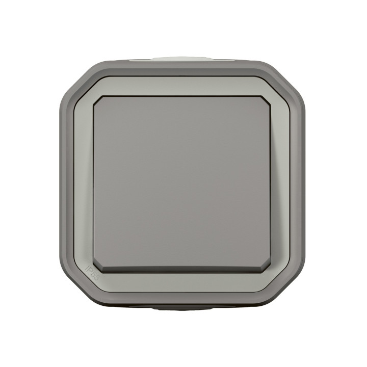 Interrupteur Ou Va-Et-Vient 10Ax 250V Plexo Complet Saillie Gris