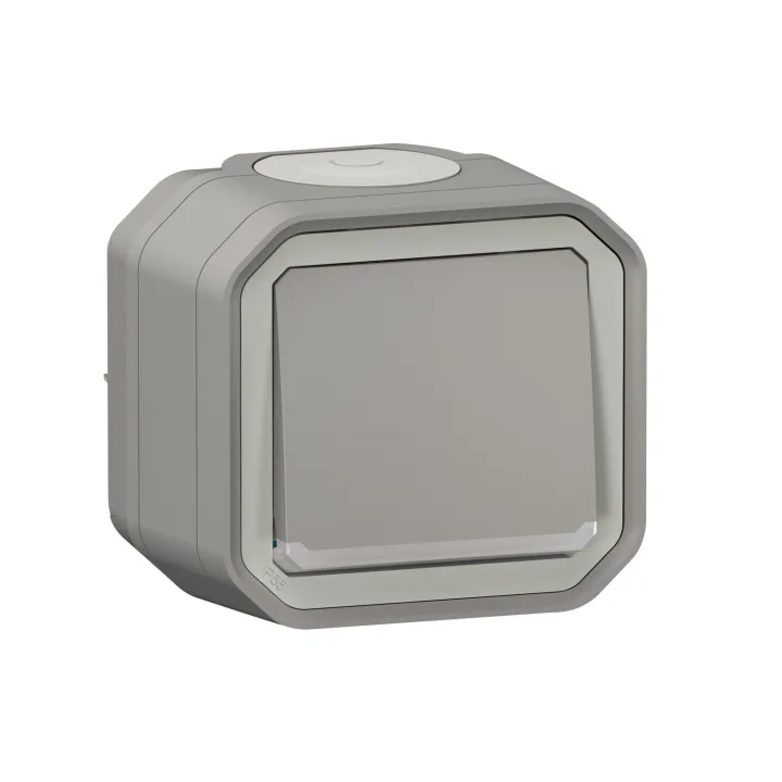 Interrupteur Ou Va-Et-Vient Lumineux 10Ax 250V Plexo Complet Saillie Gris