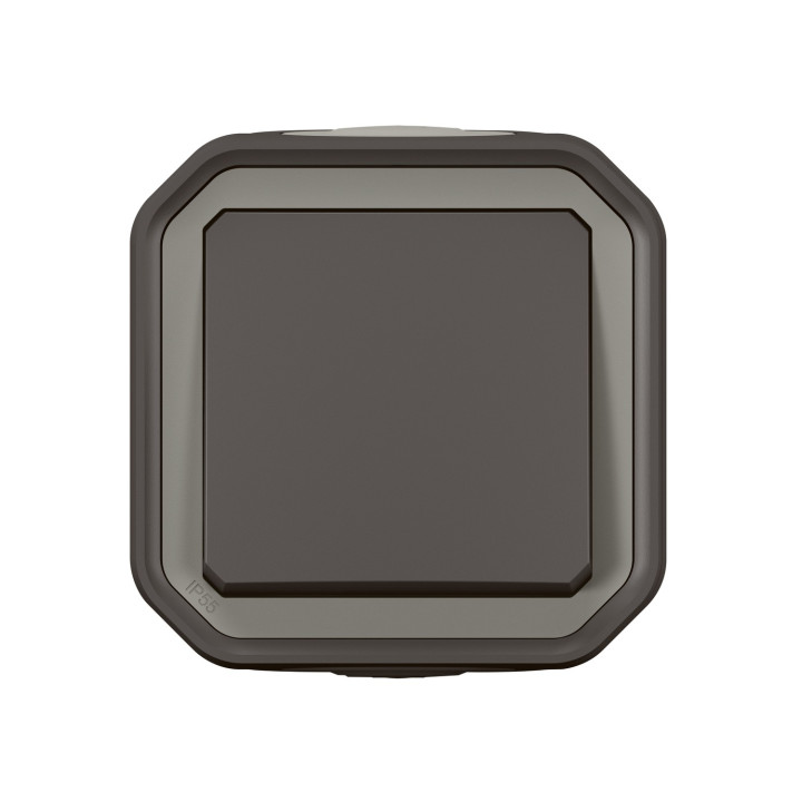 Interrupteur Ou Va-Et-Vient 10Ax 250V Plexo Complet Saillie Anthracite
