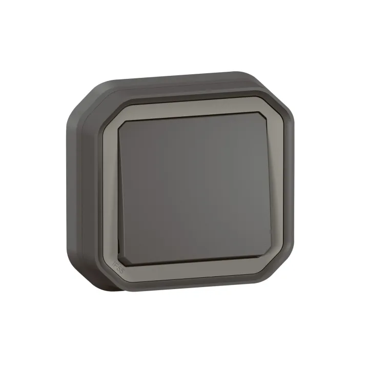 Interrupteur Ou Va-Et-Vient 10Ax 250V Plexo Complet Encastré Anthracite