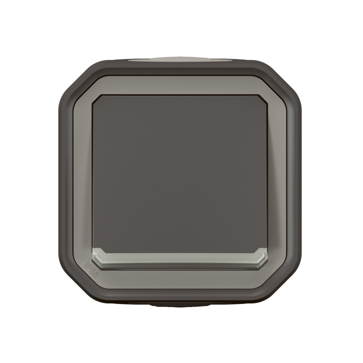 Interrupteur ou va-et-vient témoin 10AX 250V Plexo complet saillie anthracite