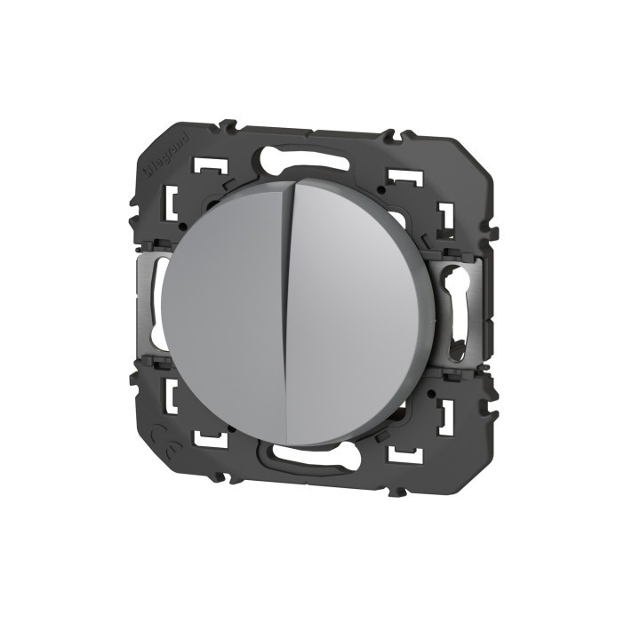 Double Interrupteur Ou Va-Et-Vient Dooxie 10Ax 250V~ Finition Alu - Sachet