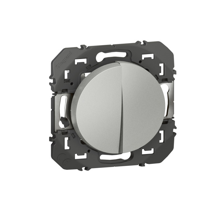 Interrupteur Ou Va-Et-Vient 10Ax + Poussoir 6A Dooxie Finition Alu